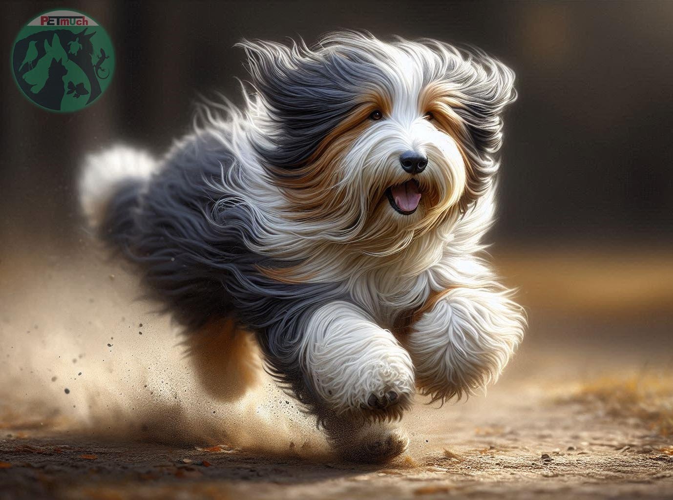 Bearded Collie Dog running AI created Image