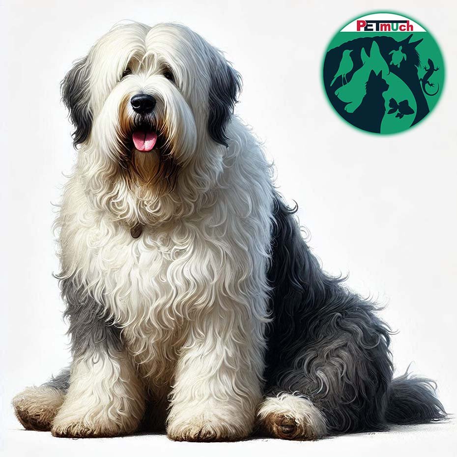Old English Sheepdog sitting