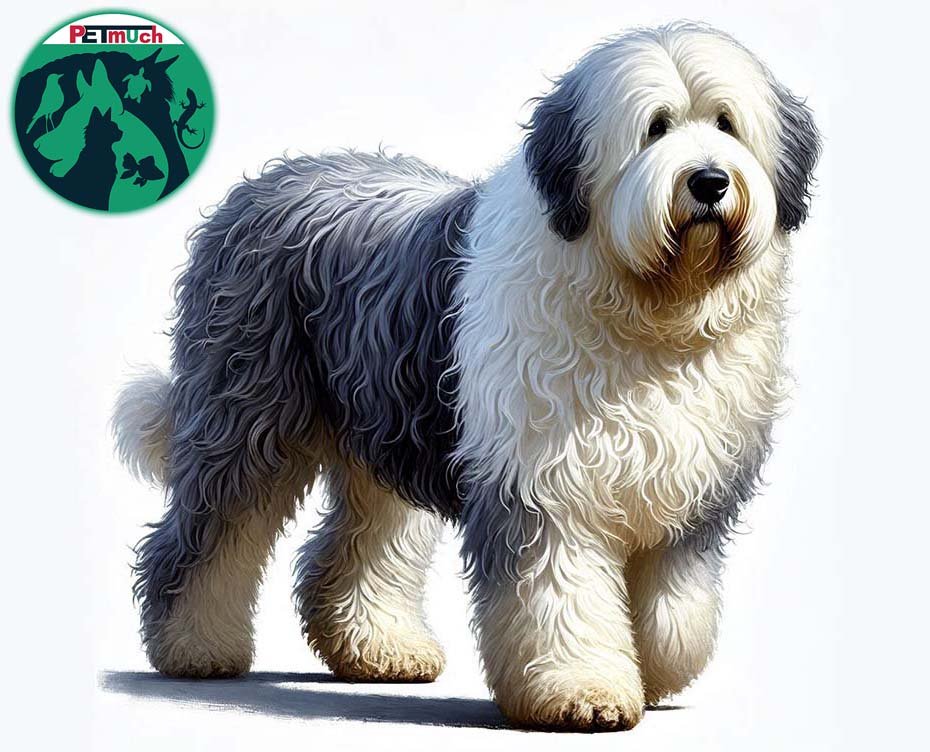 Old English Sheepdog walking