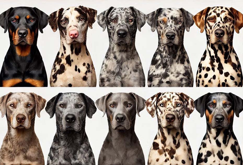 Catahoula Leopard Dog different coat colors
