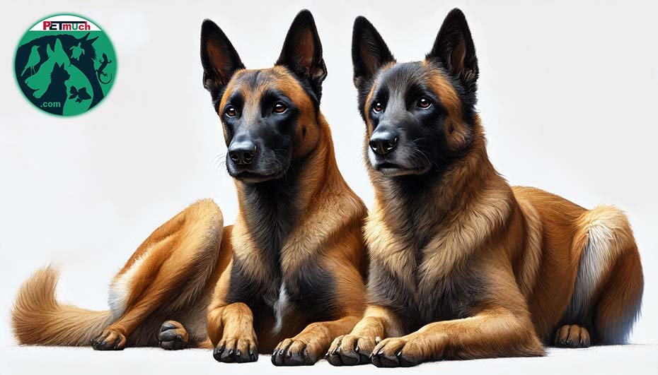Belgian Malinois sitting together
