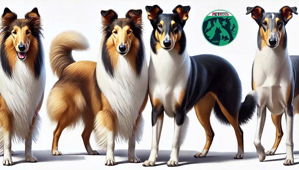 Smooth Collie and Rough Collie Dogs Image - Created using AI tools