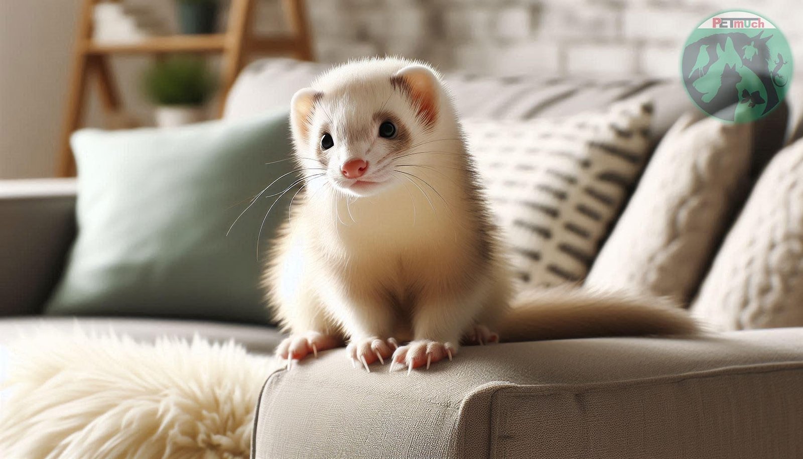 Pet ferret resting at Home