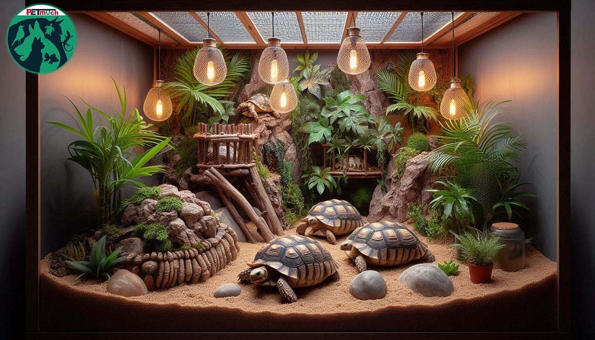 Tortoise in an Indoor Enclosure. AI Generated Image.