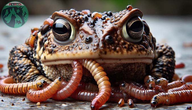 Image of toads in a pet store. AI generated photo.