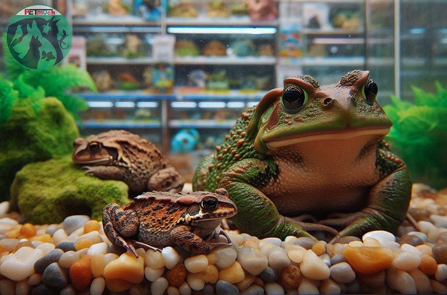 Image of a pet toad eating worms. AI generated photo.